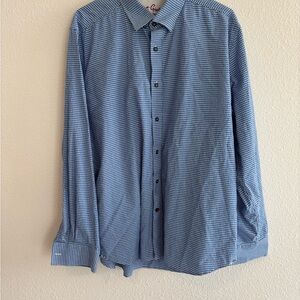 Robert Graham Blue Micro-Check Dress Shirt